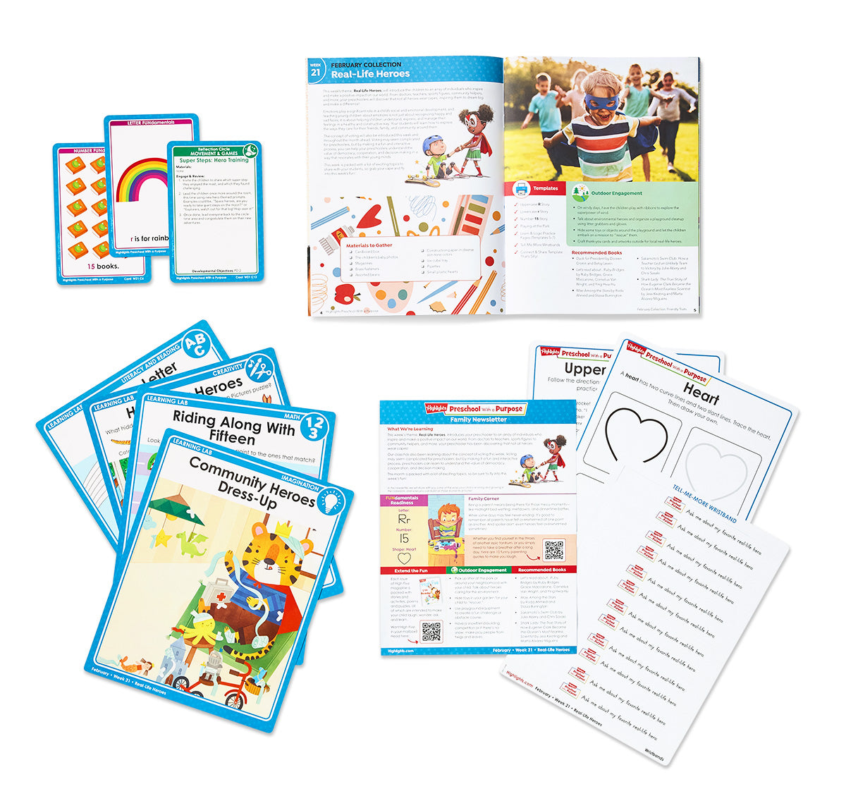 Overview image of all items included in the February monthly collection