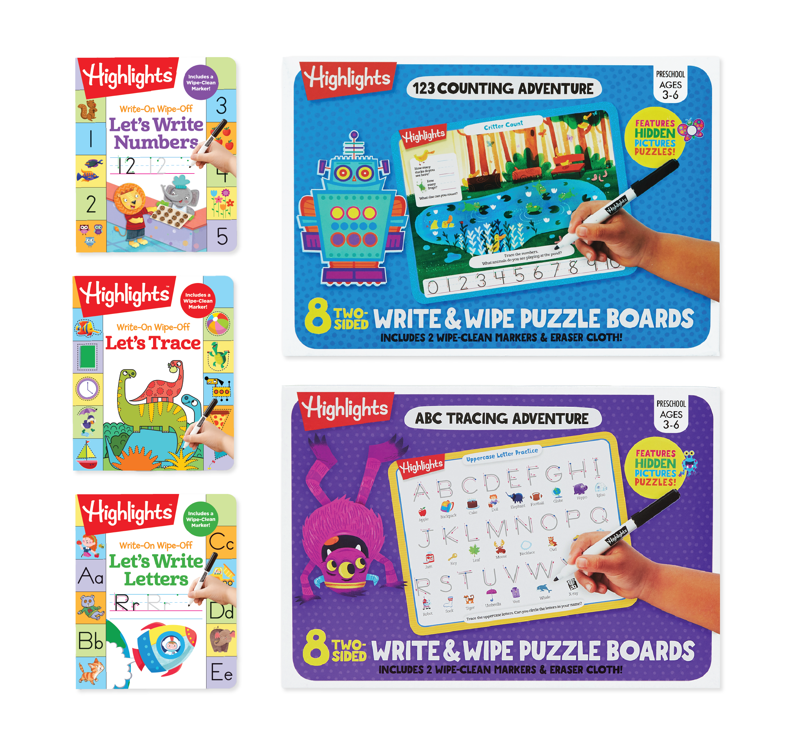 Write-on, wipe-off product images