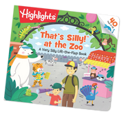 Children's book titled 'That's Silly! at the Zoo' with colorful illustrations of a zoo scene.