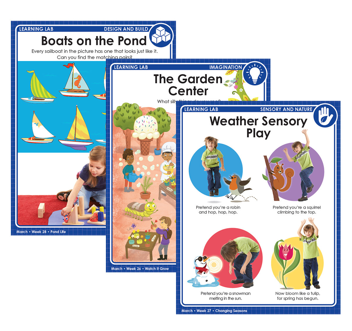 Preschool With a Purpose March learning lab cards