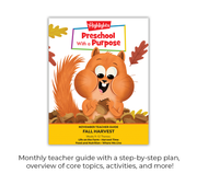 Preschool book cover with a cartoon squirrel and 'Highlights' branding on a white background