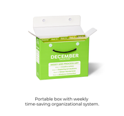 Green box labeled 'December Collection' on a white background