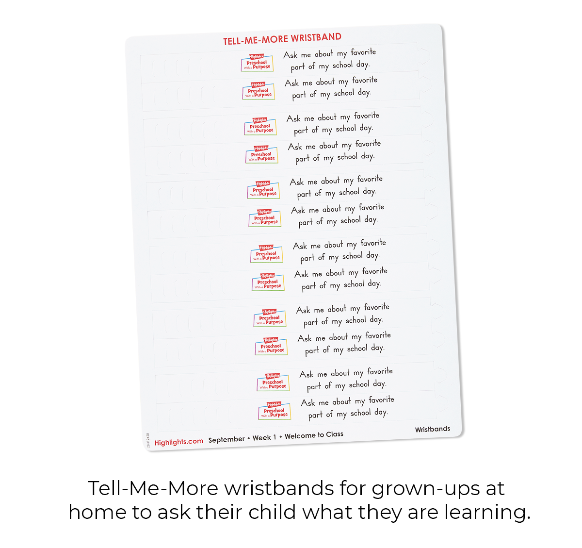 September tell me more wristbands